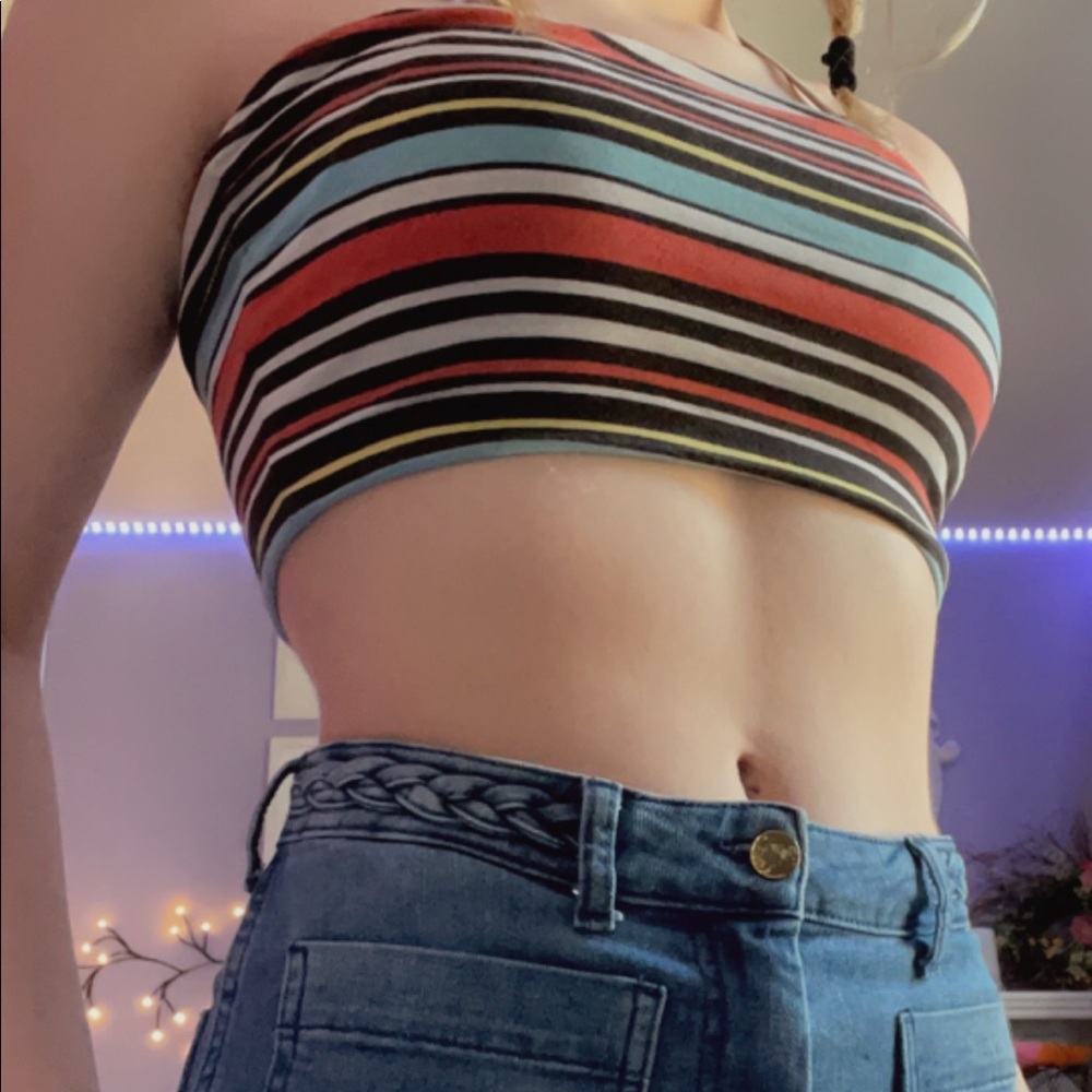 PacSun Colorful Striped Cropped Top